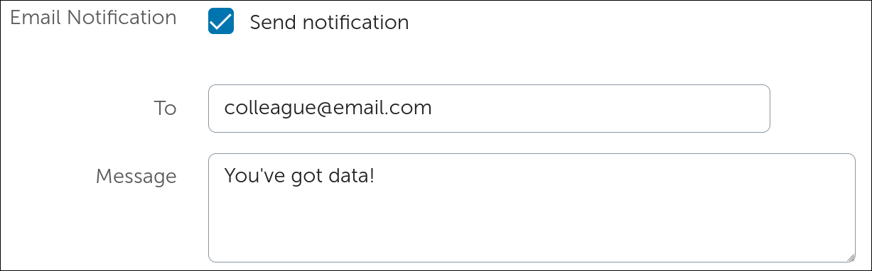 Globus email message